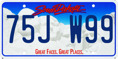 SD license plate 75JW99