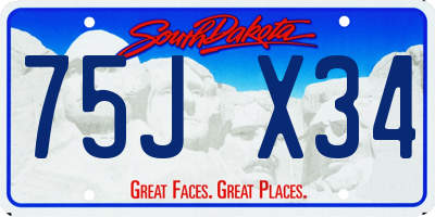 SD license plate 75JX34
