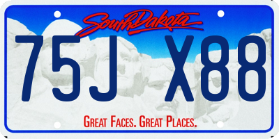 SD license plate 75JX88