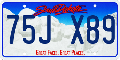 SD license plate 75JX89