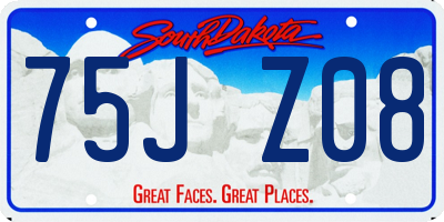 SD license plate 75JZ08
