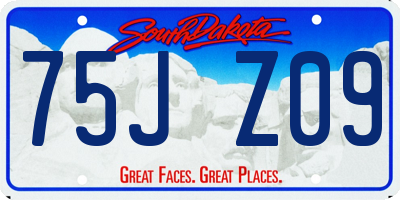 SD license plate 75JZ09