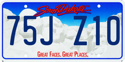 SD license plate 75JZ10