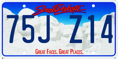 SD license plate 75JZ14