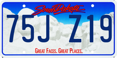 SD license plate 75JZ19