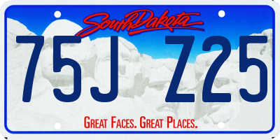 SD license plate 75JZ25