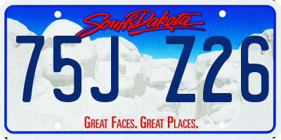 SD license plate 75JZ26