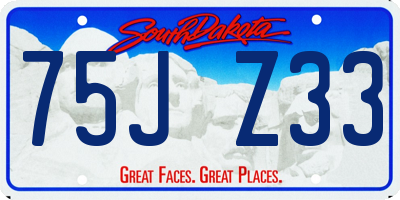 SD license plate 75JZ33