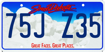 SD license plate 75JZ35