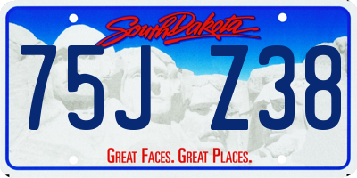 SD license plate 75JZ38