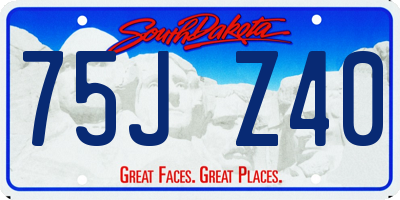SD license plate 75JZ40