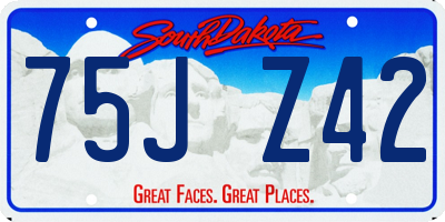SD license plate 75JZ42