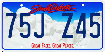 SD license plate 75JZ45