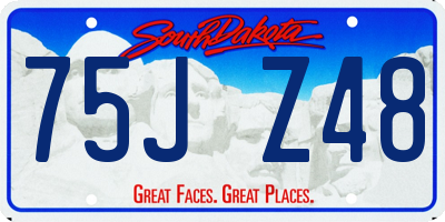 SD license plate 75JZ48