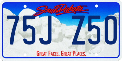SD license plate 75JZ50