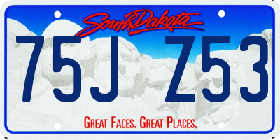 SD license plate 75JZ53