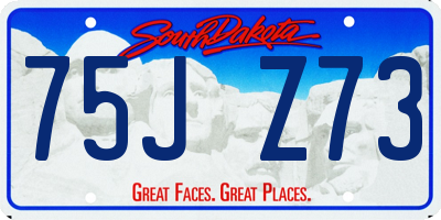 SD license plate 75JZ73