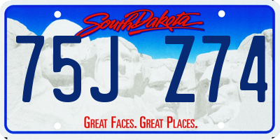 SD license plate 75JZ74