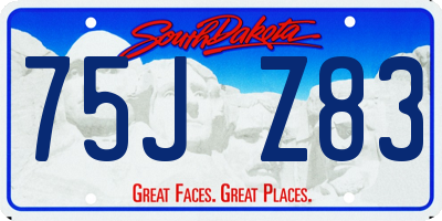 SD license plate 75JZ83