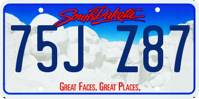 SD license plate 75JZ87