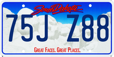 SD license plate 75JZ88