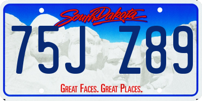 SD license plate 75JZ89