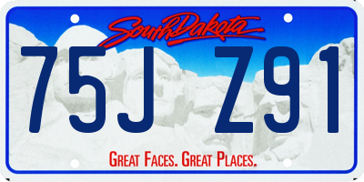 SD license plate 75JZ91