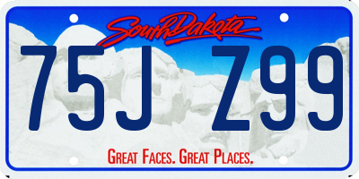 SD license plate 75JZ99