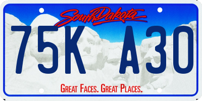 SD license plate 75KA30
