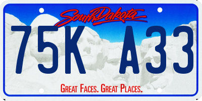 SD license plate 75KA33