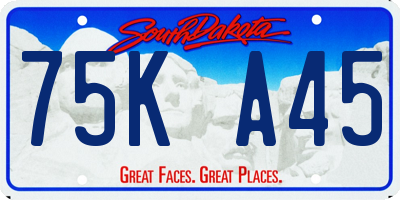 SD license plate 75KA45
