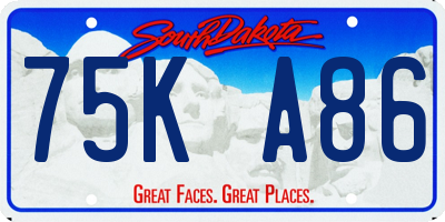 SD license plate 75KA86