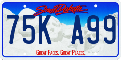 SD license plate 75KA99