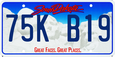 SD license plate 75KB19