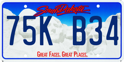 SD license plate 75KB34