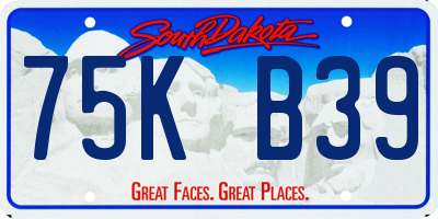 SD license plate 75KB39