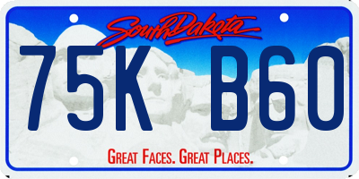 SD license plate 75KB60