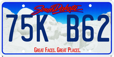 SD license plate 75KB62