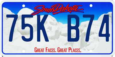 SD license plate 75KB74