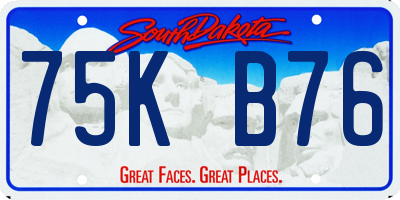 SD license plate 75KB76