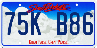 SD license plate 75KB86
