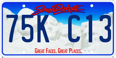 SD license plate 75KC13