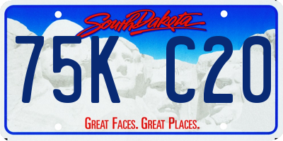 SD license plate 75KC20