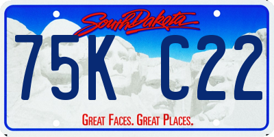SD license plate 75KC22