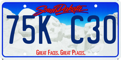 SD license plate 75KC30