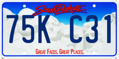 SD license plate 75KC31