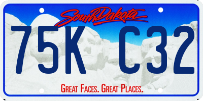 SD license plate 75KC32