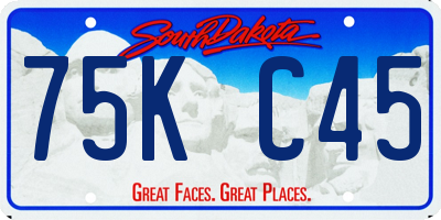 SD license plate 75KC45
