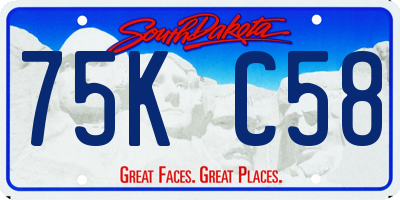 SD license plate 75KC58