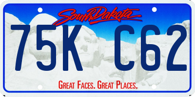 SD license plate 75KC62
